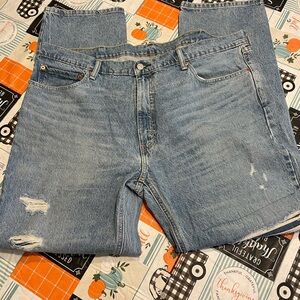 Levi jeans with some distressing on the thighs. Style 541 size W40 L 34